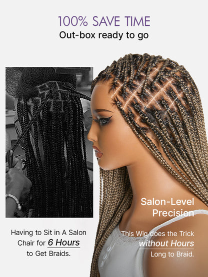🔥Last Day: 73% Off🔥 Salon Braids HD Lace Knotless Wig