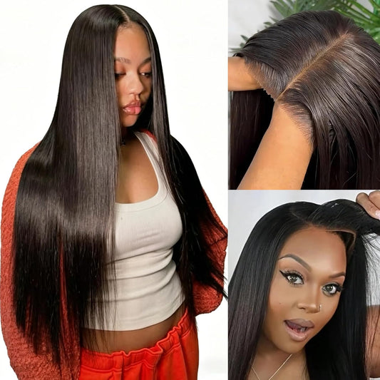 Final Hours – Up to 57% Off🌷💥Straight HD Transparent Lace Front Wigs Human Hair